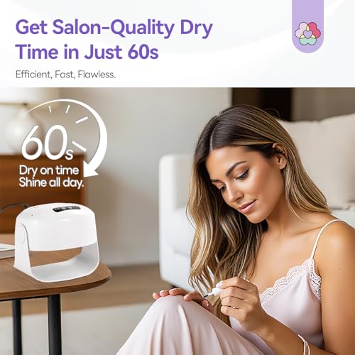 SAVILAND 600W Nail Dryer: Pro 6X Faster Drying with Dual Heating & Cooling Modes, Adjustable Angle Nail Fan for Salon Gel & Regular Polish (White)