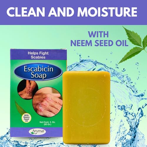 ARYMAR?Escabicin?Sulfur?Infused Soap Bar ? 3?oz Deep Cleanse for Oily & Acne?Prone Skin with Neem Oil