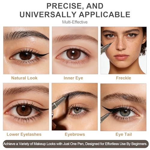 Ultra Fine Liquid Eyeliner Pencils- Slim Felt Tip for Precise Eye Lines, Waterproof, Smudge Proof & Quick-Drying, Winged Liner and Inner Corner. Long Lasting All Day Makeup, Smooth & Lightweight.