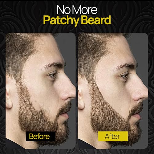Beard Filler Pen (4-Tip) - Black Beard Pencil Filler for Men Waterproof Patchy Beard Solution - Beard Filler Kit Long Lasting Beard Filling Pen with Brush
