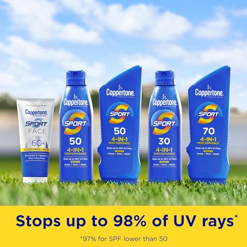 Coppertone Sport Sunscreen Lotion, Broad Spectrum SPF 50 Sunscreen Multi Pack, 7 Fl Oz, Pack of 2