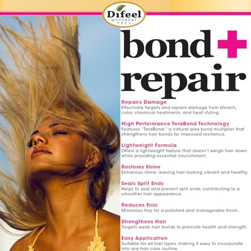 Difeel Bond & Repair Miracle Hair Oil 1.65 oz. - Deep Bond Restore Treatment Oil for Hair, Nourishing Oil Hair Treatment for Dry, Damaged Hair