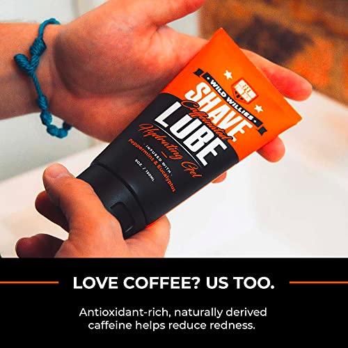 Premium and Hydrating Shaving Gel, Shave Lube by Wild Willies - Formulated with Caffeine, Calming Jojoba Oil & Cooling Eucalyptus Oil to Reduce Redness, Fight Nicks, Cuts, and Razor Burns (Pack of 2)