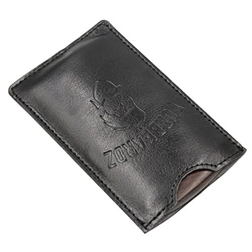 Wooden Beard Comb - Fine & Coarse Tooth - Pocket Comb for Beard and Mustaches - Includes PU Leather Case - Four Colors Available - Black Sandalwood