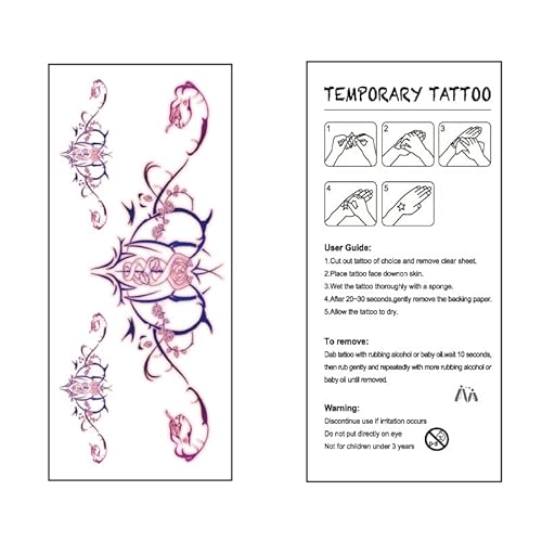28 Sheet Sexy Temporary Tattoos for Abdomen Waist; Waterproof, Ideal for Bachelorette Parties. Temporary Fake Body Tattoos for Women and Girls