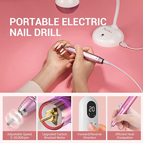 MelodySusie X3 Nail Tools Kit, Professional LED UV Nail Lamp with Nail Drill for Gel Nails, Flash Cure Gel Nail Lamp for Acrylic Nail Extension, Rechargeable Cordless Nail Art Lamp with UV LED 2 Modes