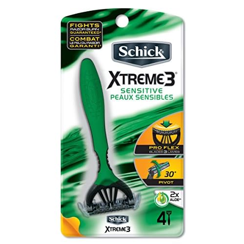 Schick Xtreme3 Sensitive Disposable Razors, 4 Count
