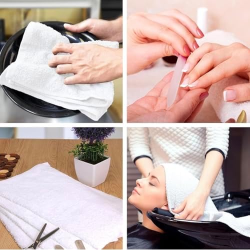 Premium Wash Cloth. Pack of 12-100% Cotton -Ultra Soft and Absorbent - Bathroom Hand Towels, Washcloths Bath Towels - Perfect for Hotel Kitchen Salon, Gym (Size: 13''x13'') (White)
