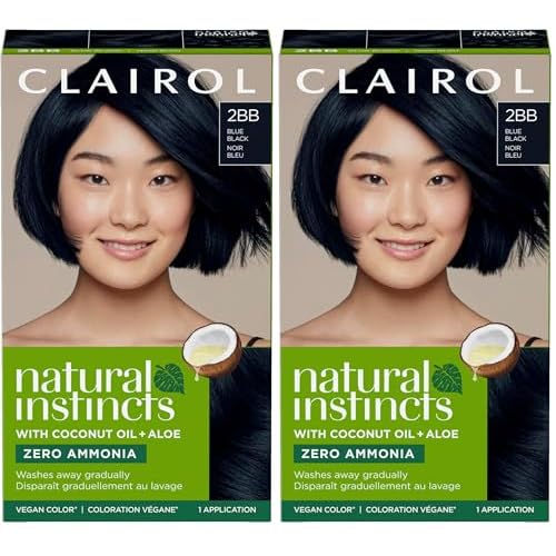 Clairol Natural Instincts Demi-Permanent Hair Dye, 2BB Blue Black Hair Color, Pack of 2