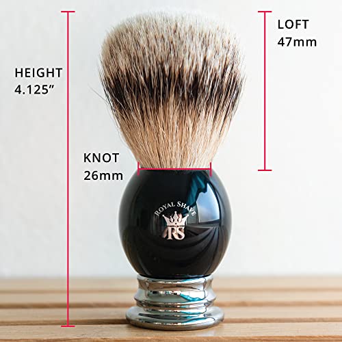RoyalShave PB8 Silvertip Badger Hair Classic Wet Shaving Brush - Weighted Handle