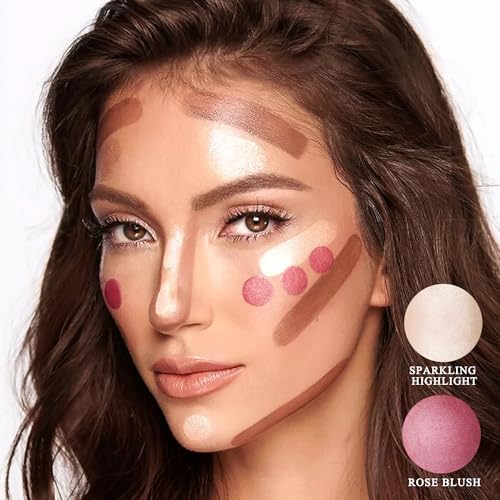 Youngfocus Cosmetics Cream Contour Best 8 Colors Contouring Foundation - Highlighting Makeup Kit/Concealer Palette - Vegan, Cruelty Free and Hypoallergenic - Instruction Manual£¨Face Blushes£©