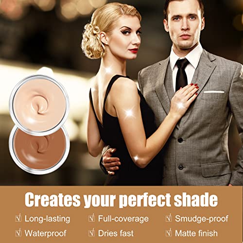 Tattoo Cover Up Makeup, Invisible & Natural Skin Concealer Set, Waterproof Makeup Cover Cream for Tattoo, Scars, Vitiligo and Dark Spots, Use on Body (2¡¿0.7 ounce)