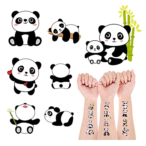 120 PCS (24 Sheets) Panda Temporary Tattoos, Birthday Decorations Panda Party Favors