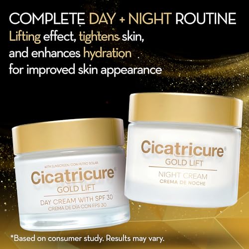 Cicatricure Gold Lift, Day and Night Cream Gift Pack, Anti Wrinkle Cream for Women, Anti Aging Face Cream, Peptide Moisturizer with Firming, Lifting Effect Anti Aging Cream for Mature Skin 1.7 oz each