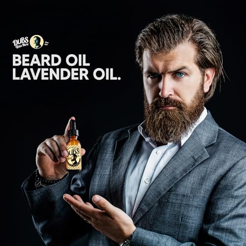 Beard Oil | Natural Moisture & Beard Softener | Relieve Beard Itch | Mens Hair Growth Oil | Natural Shine Beard Growth Oil Mustache Gifts for Men | Lavender Scent | 1 Ounce