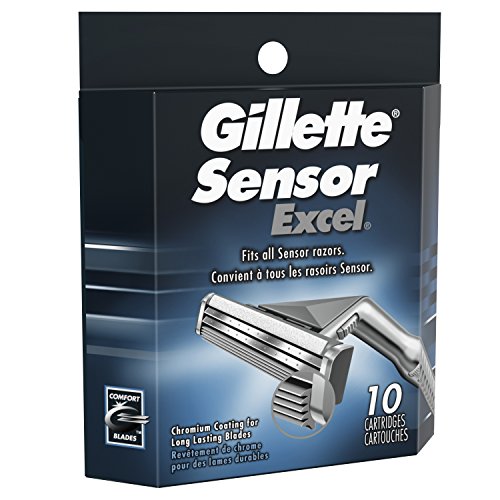 Gillette Sensor Excel Men's Razor Blade Refills, 10 Count (Pack of 2)