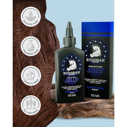 Bossman Jelly Beard Oil for Men Bundle | 2 Pack, 8 oz (Magic + Royal Oud Scents) | Softens, Moisturizes & Conditions with Natural Ingredients ? Made in the USA