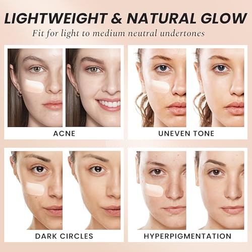 Color Change Liquid Foundation, Radiant Light White Face Makeup Cream SPF 15, Dewy Finish & Hydrating Foundation for Women Mature Skin W/Vitamin E & Cactus, Neutral Fair N1.5 | 1 Fl Oz