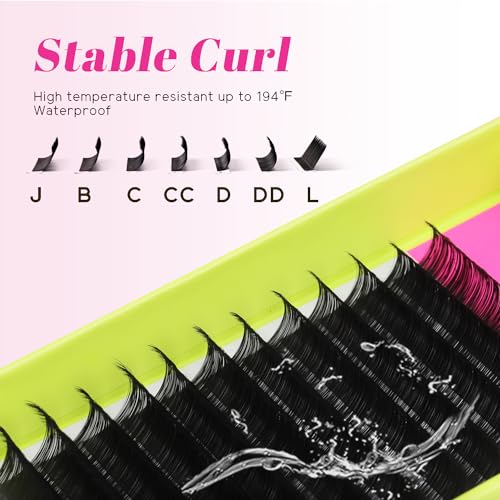 TDANCE Cashmere Lash Extensions Super Matte Black Volume Lash Extension C CC D DD B J L Curl 0.03-0.2mm Thickness Classic Lash Extensions Eyelash Extensions Professional Salon Use(0.2-DD,8-15mm)
