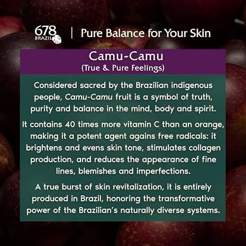 678Brazil Pro-Aging Cleansing Mousse - Daily Facial Cleanser and Safe Solution - All Skin Types - With Camu-Camu, Cotton Extract - 5.07 fl oz