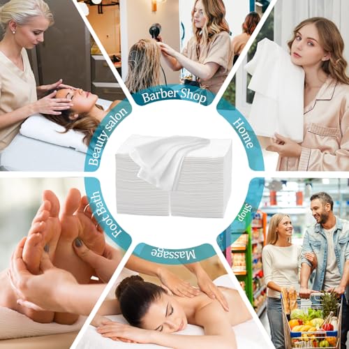 Premium Disposable Towel, 100 PCS Ultra Soft, Quick Dry Disposable Hair Towels Spa Salon Towel, Portable Body Towels Disposable for Massage Beauty Hotel Camping Travel Gym 28 x 12 inch