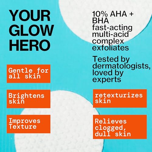 Pacifica Glow Baby Brightening Peel Pads 10% AHA + BHA Exfoliating Face Pads for Glowing Skin Resurfacing Glycolic Acid & Salicylic Acid Pad to Smooth Texture & Minimize Pores Fragrance Free 60 Count