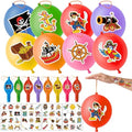 72PCS Pirate Party Favors for Kids ? 48 Pre-Cut Temporary Tattoos & 24 Punch Balloons Themed Birthday Party Decorations Supplies Favors Gifts, Goodie Bag Fillers, Classroom Rewards