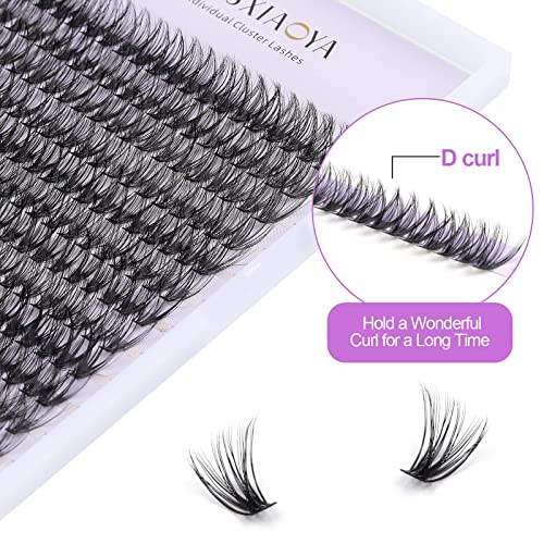 KISSXIAOYA Cluster Eyelashes Extensions, 240pcs 40D 0.07D Curl Soft Individual Lashes Natural False Eyelashes Cluster DIY Eyelash Extension (240pcs, 15mm)
