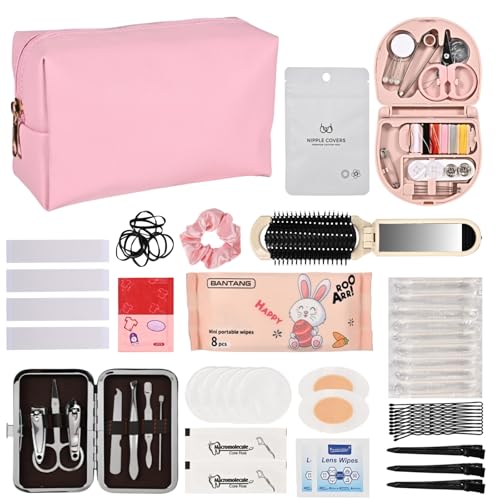 Bridal Emergency Kit for Wedding Day, Wedding Essentials Supplies Emergency Kit for Women, Must-Have 40+ Essentials Travel Kit with Makeup Bag