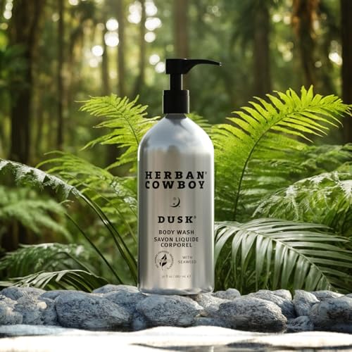 Herban Cowboy Body Wash, Rich Cologne Scent, Enhanced with Plant-Powered Ingredients, Vegan Body Wash (Dusk, 30 Ounce Aluminum Bottle)