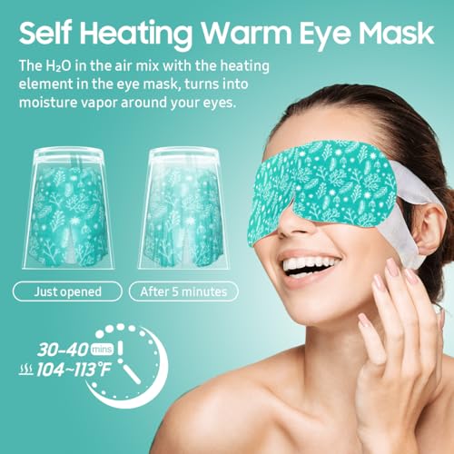 30Packs Steam Eye Mask, Heated Eye Mask Warm Compress for Eyes, Self Heating Disposable Steam Mask for Home Sleep, Spa, Travel Essentials & Relaxation Gifts, Stocking Stuffers (Unscented)