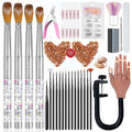 Saviland 4PCS Acrylic Nail Brush Set Size 6/10/12/14 and Practice Hand for Acrylic Nails