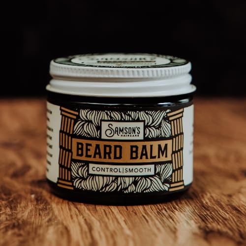SAMSON'S HAIRCARE Beard Balm, Oil and Wax based, Softening, Taming, Nourishing, Essetial Oil Scent, 2 oz.