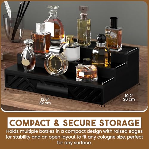 Cologne Organizer for Men - Multi Tier Drawer Organizer & Dresser Organizer Countertop - Perfume Holder | Cologne Stand For Men - Perfume Organizer for Women