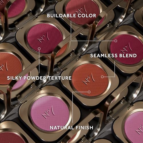 No7 Pro Artist Luxe Powder Blush for Cheeks - Buildable & Silky Face Makeup for Natural-Looking Glow - Lightweight, Long Wear Cheek Color in Soft-Focus Finish - Rose Blush (5g)