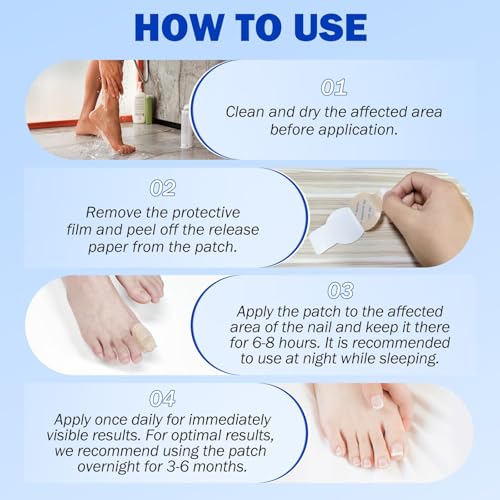 Nail Patches 42PCS, Overnight Toenail Treatment Extra Strength Repair Pads, Multi-Purpose for Thick, Cracked & Discoloured Nails, Long-Lasting 8-Hour Repair, Nail Care and Repair for Damaged Nails