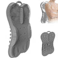 Shower Scrubber for Back & Body Wall Mounted Men Women, XL Large Scrubber Mat Exfoliating Bristles & Massage Brush - Long Wide Cover Bathtub Luxury Bath Cushion Back Support Pad Big Suction Cups Grey