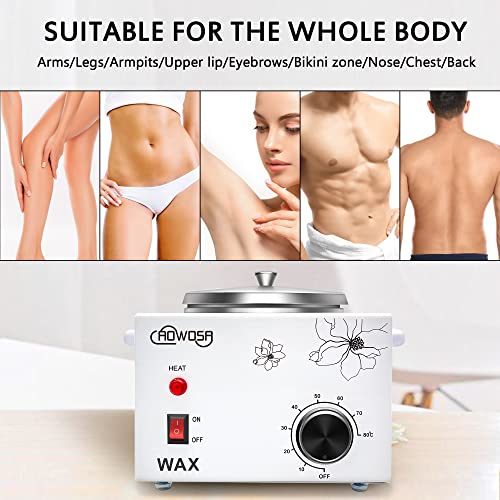 Single Wax Warmer Professional Electric Wax Heater Machine for Hair Removal, Large Waxing Pot Paraffin Facial Skin Body SPA Salon Equipment with Adjustable Temperature Set