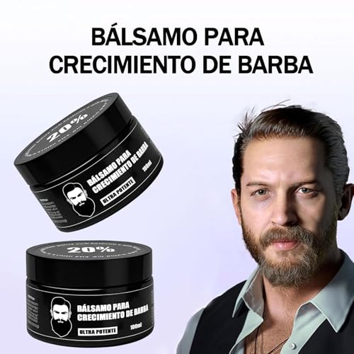 Estimulante Para Barba ? B?lsamo de Crecimiento Ultra Potente, Beard Stimulating Balm, Moisturizes & Strengthens Beard, 100 ml / 3.5 oz