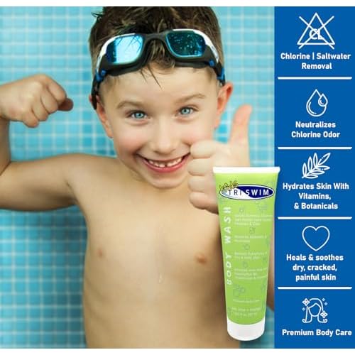 Triswim Kids Scented Body Wash After Swimmer Skincare, Chlorine Removal, Soothes and Moisturizes Skin, Relieves Symptoms Eczema & Dry Skin