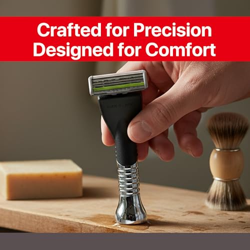 Feather - F3 Razor Blades Refills - Wavy Guard with SiC Ceramic Technology for Smooth Shave - Reduces Irritation and Razor Burns - Innovative Comfortable Blades for Sensitive Skin - 8 Pack