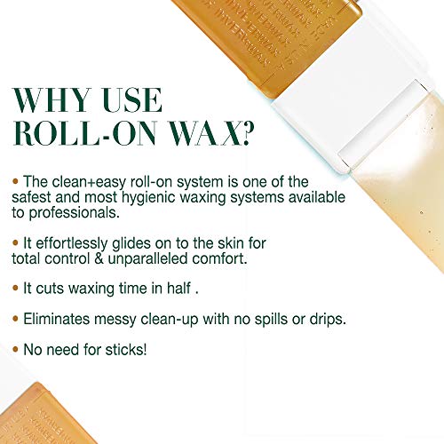 Clean + Easy Large Sensitive Roll On Wax Refill ? Large Wax Refill for Cartridges, Quick & Easy Hair Removal, 12 Pack