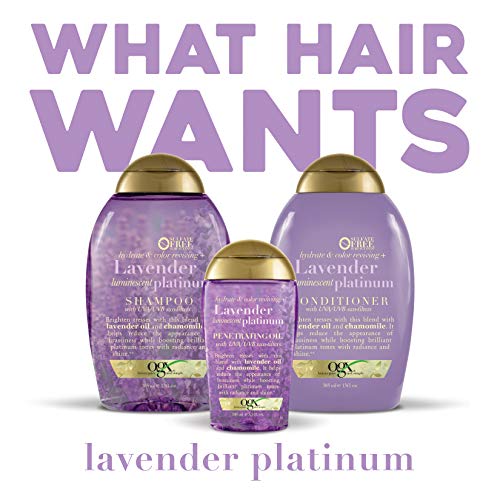 OGX Hydrate & Color Reviving + Luminescent Platinum Penetrating Oil, Lavender 3.3 Fl Oz