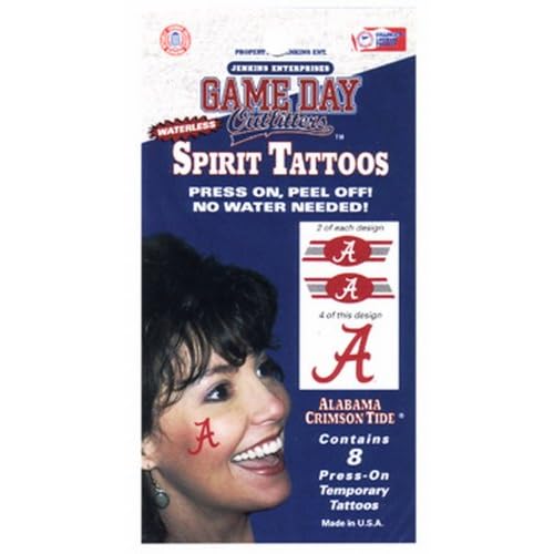 NCAA Alabama Crimson Tide Tattoo Waterless