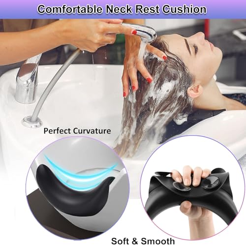 Shampoo Bowl Neck Rest for Sink, Silicone Neck Rest Cushion with Suction Cup, Portable Hair Washing Sink Neck Support Non-Slip for Salon Home Wash Basin
