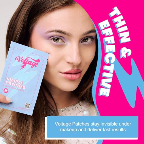 Voltage Pimple Patches for Face: Hydrocolloid Patch for Covering Zits, Blemishes, Protect Skin, and Accelerate Healing, 40 Count, Acne Patches