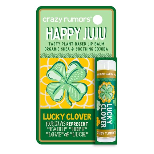 Crazy Rumors Happy Juju All Natural, Plant-Based Lip Balm with Organic Shea & Jojoba 1 Pack (Lucky Clover)