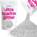 Hemway Premium Ultra Sparkle Glitter Multi Purpose Metallic Flake for Arts Crafts Nails Cosmetics Resin Festival Face Hair - Silver - Chunky (1/40" 0.025" 0.6mm) 100g / 3.5oz