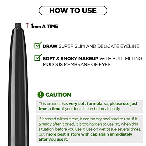 THESAEM Eco Soul Powerproof Super Slim Eyeliner - Smudge Proof Gel Eyeliner - Micro Precision Tip (2mm) - Highly Pigmented & Long-lasting Eye Makeup Glides on Smoothly, 0.1g (BR05 Choco Brown)