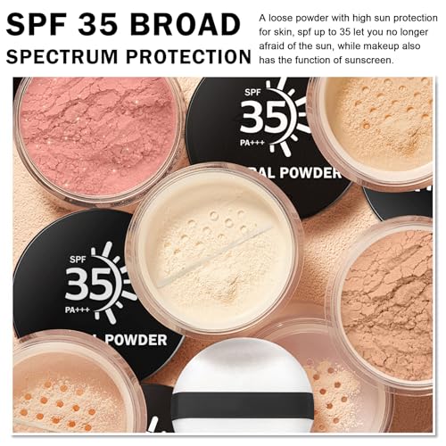 Mineral Powder Foundation, Loose Setting Powder Mineral Foundation Makeup, Lightweight Buildable Coverage for Face Natural Base Makeup 0.35 oz(01 Fair Light)